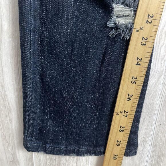 Judy Blue Jeans Women’s Size 1X Dark Wash Stretch Distressed Straight Leg USA - Picture 13 of 14